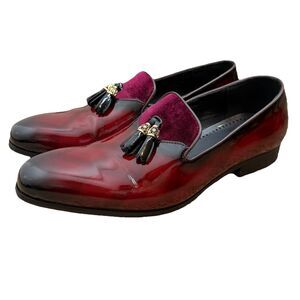 Moretti Gold Label Dallas Burgundy Leather Tassels Oxford Shoes Men Size 10 EUC